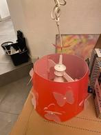 Roze kinderlamp met vlinders, Ophalen, Zo goed als nieuw, Kunststof