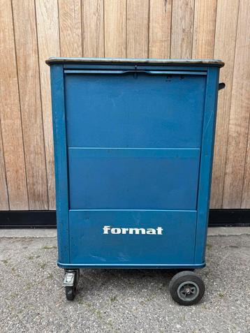 Vintage blauwe gereedschapskar - 3laden -gereedschap trolley beschikbaar voor biedingen
