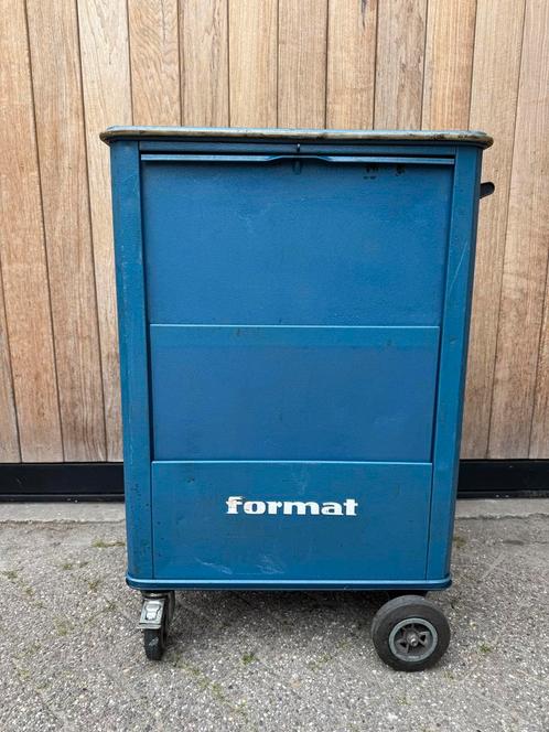 Vintage blauwe gereedschapskar - 3laden -gereedschap trolley, Doe-het-zelf en Verbouw, Gereedschapskisten, Gebruikt, Ophalen