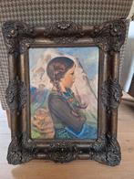Antiek schilderij meisje, Antiek en Kunst, Kunst | Schilderijen | Klassiek, Ophalen