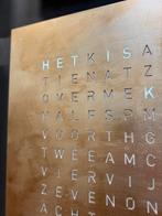 Nieuw Qlocktwo Silver & Gold Woordklok Design Klok 45 x 45, Nieuw, Ophalen of Verzenden, Qlocktwo