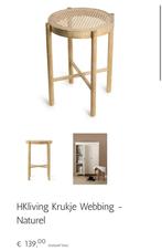 HK living rotan webbing krukje zgan, Huis en Inrichting, Ophalen, Zo goed als nieuw, Hout