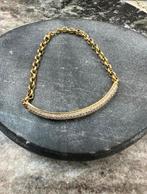 Prachtige 18K Gouden Armband met zirkonia, Ophalen of Verzenden, Nieuw, Goud