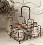 Brocante oud Frans draad glazen rekje / glazenrekje, Ophalen of Verzenden