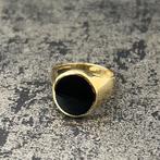 14k gouden ring nieuw met zwart steen onyx, Ophalen of Verzenden