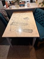 Tafel met 2 stoelen en zitbank, Huis en Inrichting, Stoelen, Ophalen, Gebruikt, Twee, Blauw