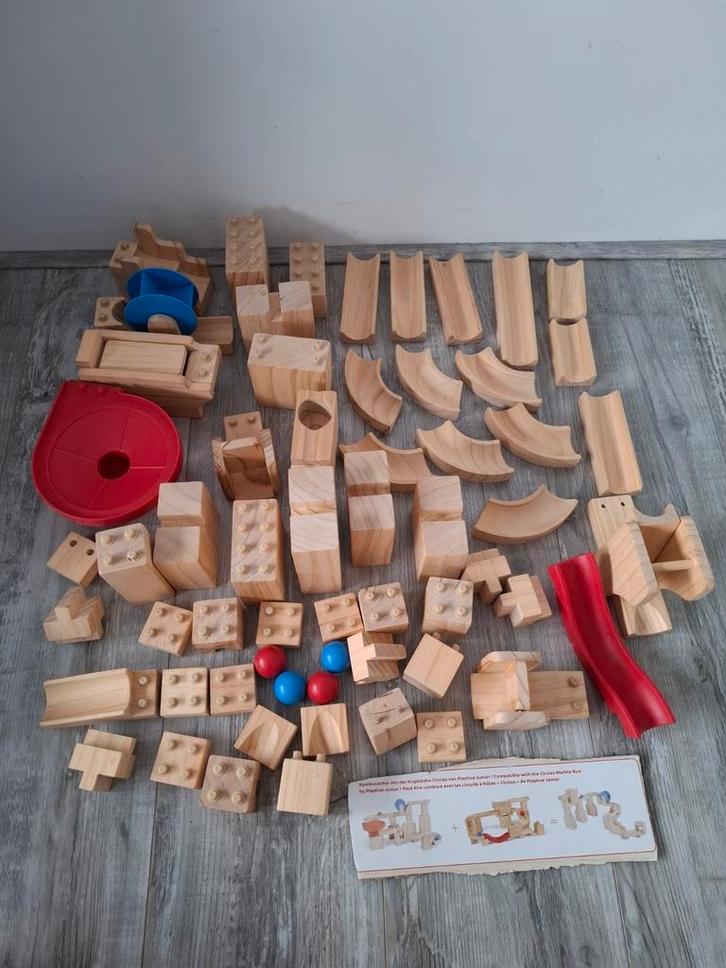 Houten knikkerbaan, Kinderen en Baby's, Speelgoed | Bouwstenen, Zo goed als nieuw, Overige merken, Ophalen of Verzenden