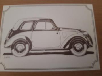 ansichtkaart Fiat 500 A Saloon ( Engelse uitg) 1938 beschikbaar voor biedingen