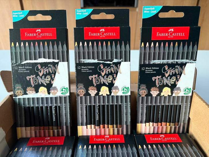 24 pakjes Faber Castell Skin Tones kleurpotloden, Hobby en Vrije tijd, Tekenen, Zo goed als nieuw, Potlood of Stift, Ophalen of Verzenden