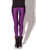 Zeemeermin legging paars XS S broek mermaid schubben broek, Legging, Paars, Nieuw, Overige maten