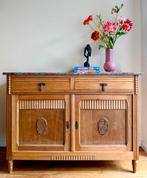 Antieke commode / dressoir marmer blad, Ophalen, Eikenhout, 50 tot 100 cm, Zo goed als nieuw