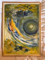 Groot Abstract Schilderij in Lijst: Blauw, Geel & Groen, Ophalen