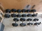 M&F halterschijven, Sport en Fitness, Fitnessmaterialen, Ophalen, Gebruikt, Armen, Dumbbell