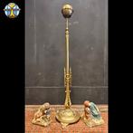 Antieke NeoGhotische kerk lantaarn / messing kerk vloer lamp, Ophalen of Verzenden