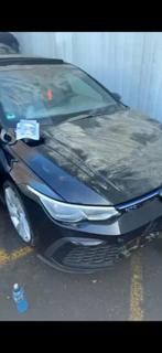 Golf 8 GTE 2021 met waterschade - Export/Onderdelen, Auto diversen, Schadeauto's, Automaat, Volkswagen, Zwart, Hybride Elektrisch/Benzine