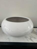 Witte ronde kunststof grote bloempot, 1x gebruikt, Tuin en Terras, Bloempotten, Ophalen, Kunststof, Rond, Zo goed als nieuw