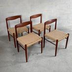 4x Eetkamerstoelen H. W. Klein voor Bramin – Teak Papercord, Bruin, Ophalen of Verzenden, Zo goed als nieuw, Vier