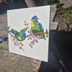 Set 50 art nouveau wandtegels met 2 vogeltjes felle kleuren