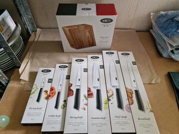 Ah boretti messenset messen met messenblok compleet nieuw beschikbaar voor biedingen