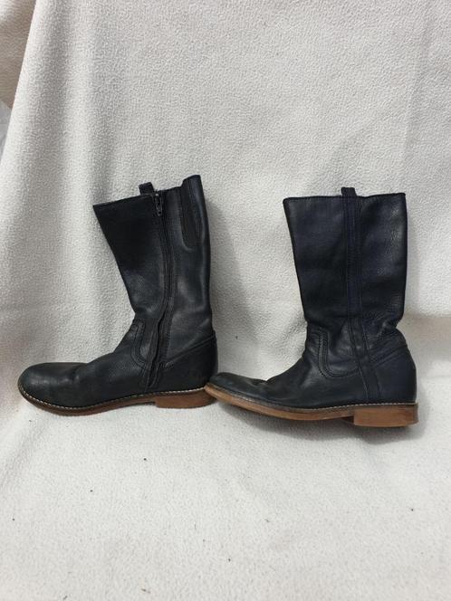 Stoere zwarte leren meiden laarzen. Mt 35., Kinderen en Baby's, Kinderkleding | Schoenen en Sokken, Zo goed als nieuw, Laarzen