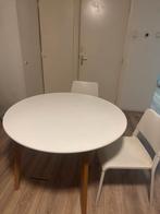 Ronde eettafel met twee ikea stoelen, Huis en Inrichting, Tafels | Eettafels, Ophalen, Gebruikt, Rond, Vier personen