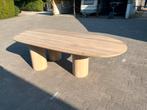 Eiken eettafel model kiezel , leaf , stone, 100 tot 150 cm, -, -, Eikenhout