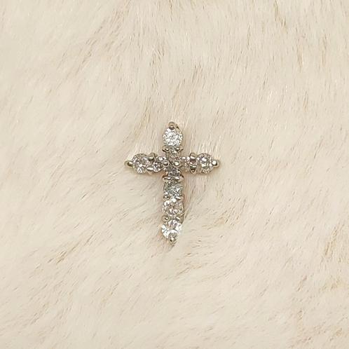 0.30ct Cross Pendant, Sieraden, Tassen en Uiterlijk, Kettinghangers, Nieuw, Overige materialen, Wit, Overige voorstellingen, Met edelsteen
