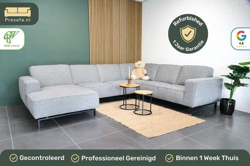 Moderne U-bank Lichtgrijs Trendhopper [Refurbished], Huis en Inrichting, Banken | Bankstellen, Zo goed als nieuw, Hoekbank, Vierpersoons of meer