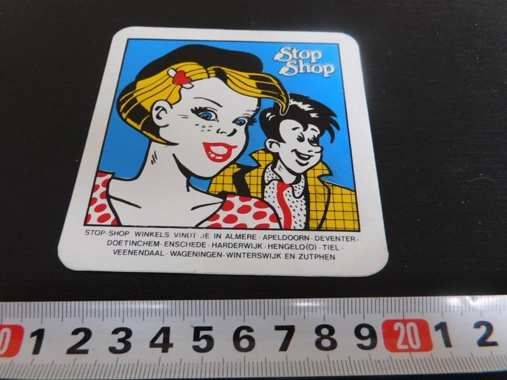 sticker STOP SHOP Hengelo Enschede Veenendaal Enschede, Verzamelen, Stickers, Zo goed als nieuw, Bedrijf of Vereniging, Ophalen