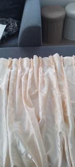 Beige/Crème Overgordijnen + Witte Vitrage, Ophalen, 100 tot 150 cm, Crème, Zo goed als nieuw