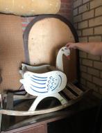 Antiek brocante hobbelpaard zwaan hobbel wit speelgoed hout, Antiek en Kunst, Ophalen