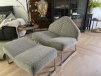 Leolux stoek met voetenbank, Huis en Inrichting, Fauteuils, Ophalen, Gebruikt, Minder dan 75 cm, Metaal