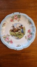 Antiek porseleinen wandbord gesigneerd door Van de Classen, Ophalen of Verzenden