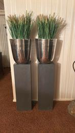 Twee zuilen met zijde gras, Huis en Inrichting, Woonaccessoires | Zuilen en Pilaren, Ophalen, Zo goed als nieuw