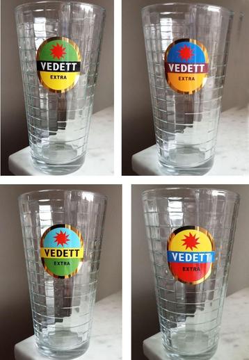 6 NIEUWE  Vedett mozaïek glazen 33cl beschikbaar voor biedingen