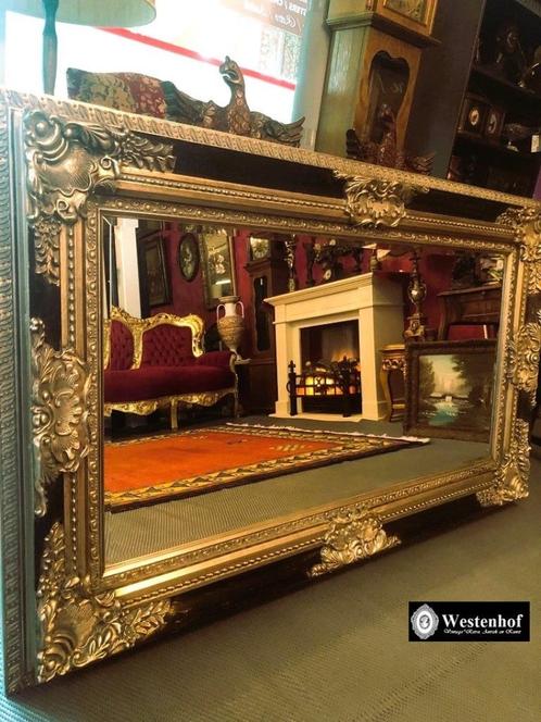 Groot spiegel klassiek / antieke barok goud, zwarte lijst, Huis en Inrichting, Woonaccessoires | Spiegels, 75 tot 100 cm, 150 tot 200 cm
