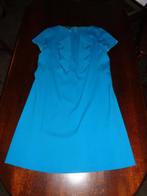 ESCADA Turquoise wollen jurk met apart voorpand, Kleding | Dames, Jurken, Nieuw, Blauw, Maat 42/44 (L), Knielengte