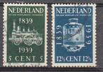 K449 nvph 1939 100 jaar spoorwegen gestempeld 325 326, Postzegels en Munten, Postzegels | Nederland, Ophalen of Verzenden, T/m 1940