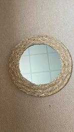 Luxe Ronde Spiegel met Rotan Rand, Huis en Inrichting, Woonaccessoires | Spiegels, Ophalen, Minder dan 50 cm, Rond, Zo goed als nieuw