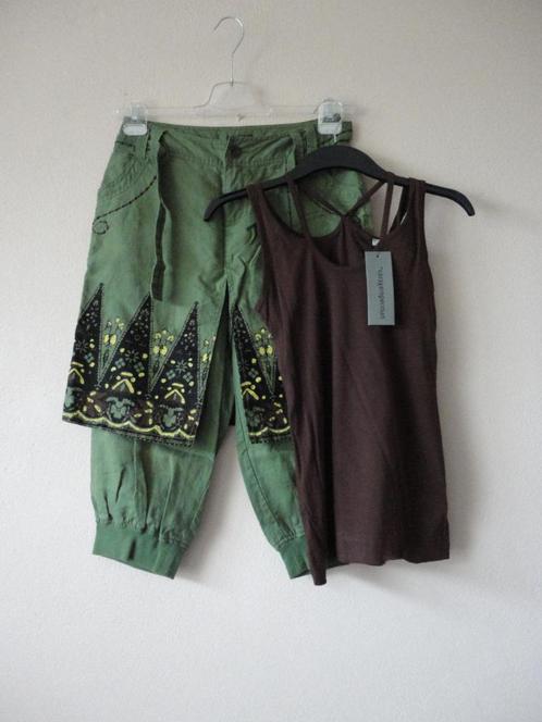Didi broek/rok met Cora Kemperman topje maat 36/38, Kleding | Dames, Tops, Zo goed als nieuw, Maat 36 (S), Bruin, Zonder mouw