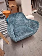Mooie Blauwe Fauteuil, Huis en Inrichting, Fauteuils, Ophalen, Gebruikt, 75 tot 100 cm, Metaal