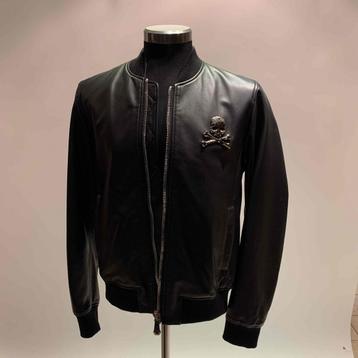  Exclusieve Philipp Plein Leren Jas – Nieuw  beschikbaar voor biedingen