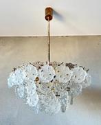 Vintage Kinkeldey frosted glas kroonluchter, Huis en Inrichting, Lampen | Kroonluchters, Niet ingevuld, Gebruikt, Mid century modern