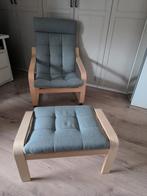 IKEA POÄNG fauteuil met voetenbankje  - zo goed als nieuw -, Huis en Inrichting, Fauteuils, Ophalen, Zo goed als nieuw