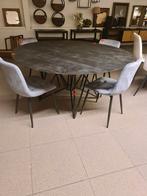 Nieuwe icathcers Beluga eettafel rond 150cm zwart mangohout, Ophalen, ., Nieuw, .