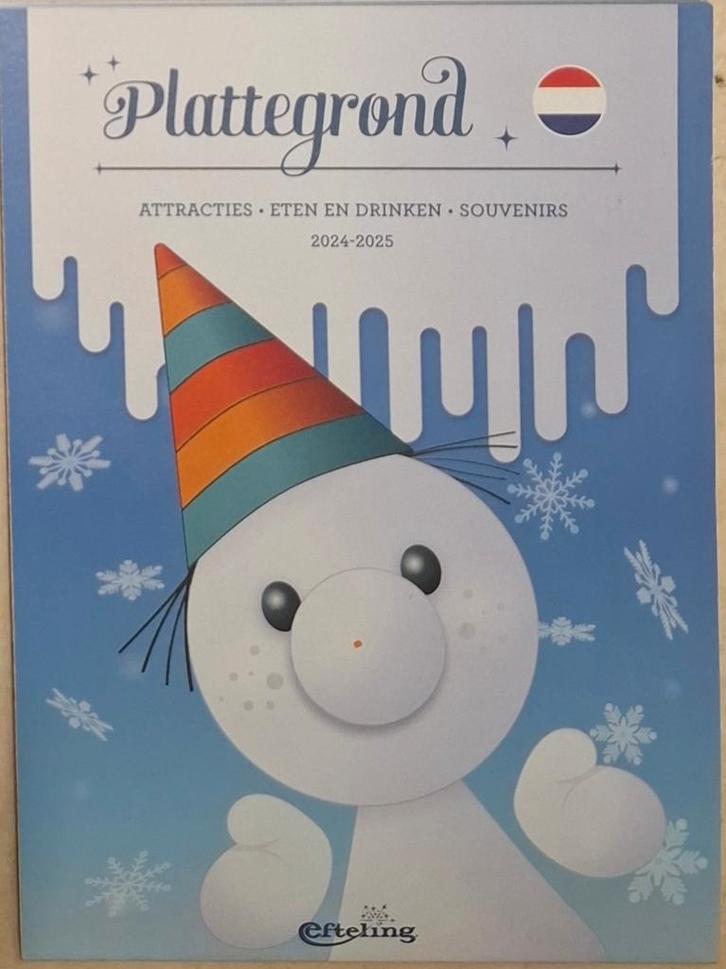 Winter Efteling NL plattegrond Pjotr map 2024 2025 kaart, Verzamelen, Efteling, Nieuw, Gebruiksvoorwerp, Ophalen of Verzenden