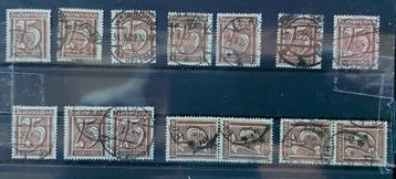 Duitsland 1923 Reich 25 Pf cijferserie – 13 stuks gestempeld beschikbaar voor biedingen