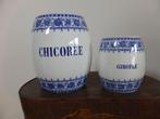 2 prachtige antieke Franse voorraad potten blauw decor, Antiek en Kunst, Curiosa en Brocante, Ophalen of Verzenden