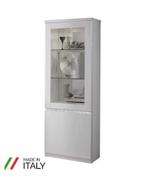 1 deur Vitrinekast Forever Chrome hoogglans zwart wit-SALE-, Nieuw, 150 tot 200 cm, 25 tot 50 cm, 50 tot 100 cm