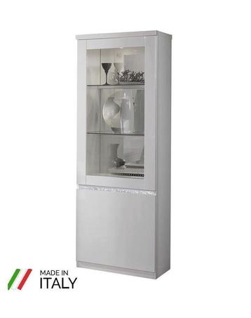 1 deur Vitrinekast Forever Chrome hoogglans zwart wit-SALE- beschikbaar voor biedingen
